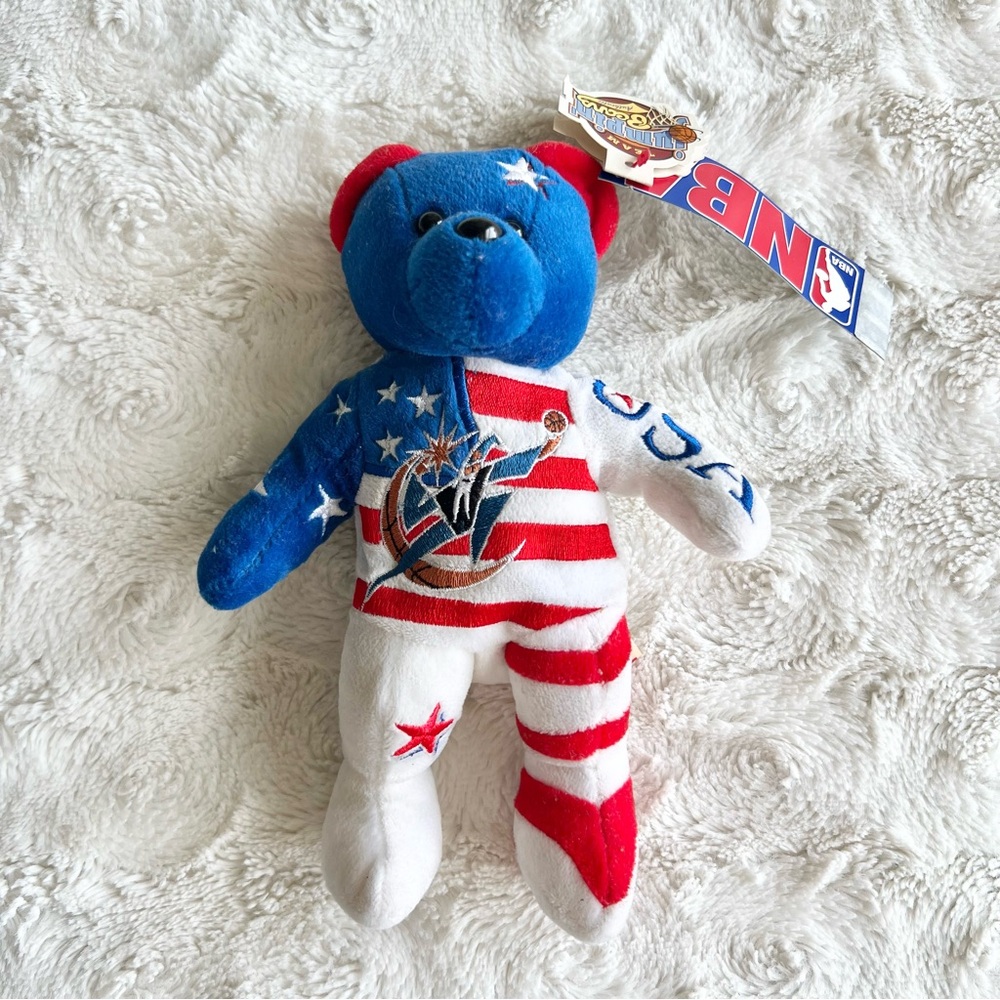Vintage Washington Wizards Plush Stuffed Bear American Flag RARE Team USA NWT